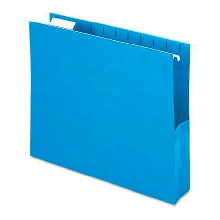 Smead Smead 2" Capacity Closed Side Flexible Hanging File Pockets, Letter, Sky Blue, 25/Box 64250